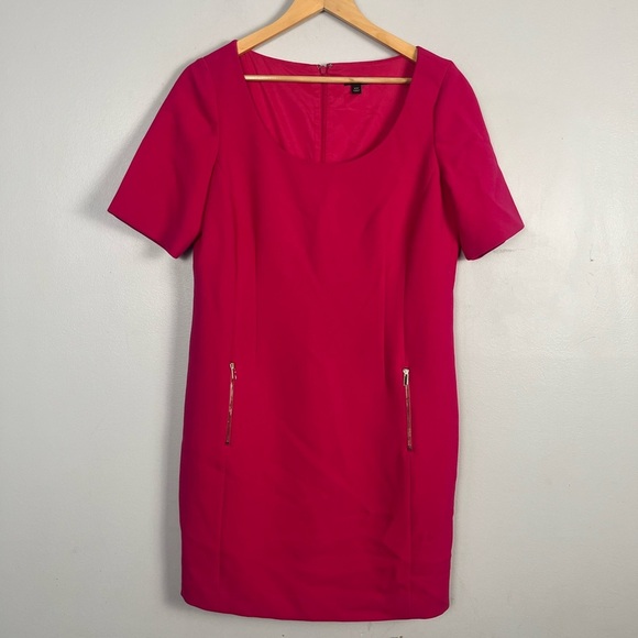 Ann Taylor Pink Half Sleeve Dress Size 12 petite mod - Picture 1 of 8